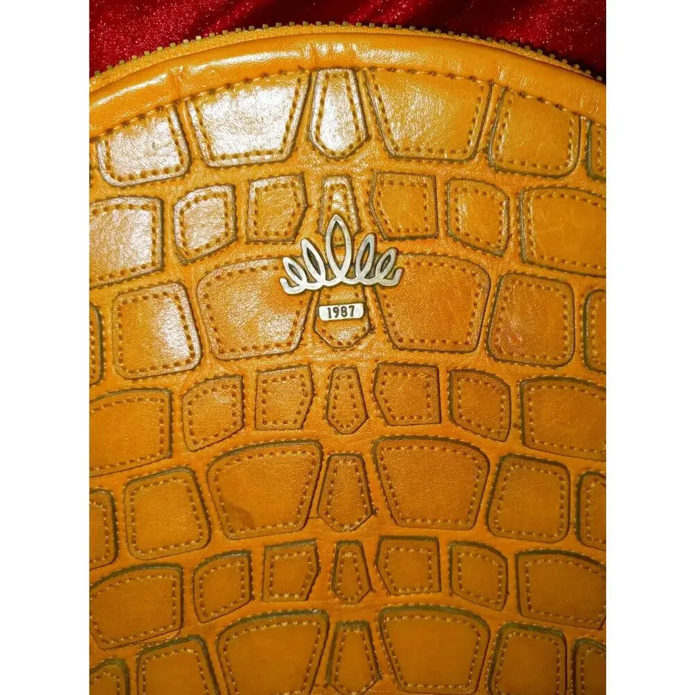 Giorgio Del Re Genuine Leather Saddle Crossbody Handbag Italian 9x7.5" - Picture 2 of 10
